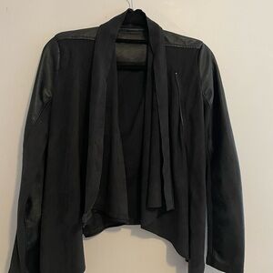Blank NYC Black Women's Draped Open Front Jacket